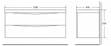 Раковина BelBagno Marino 120 BB1200/450-LV-MR-PR