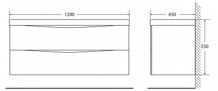 Раковина BelBagno Marino 120 BB1200/450-LV-MR-PR