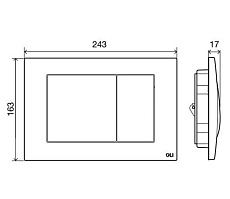 Кнопка смыва Oli Metal 656006 матовый хром