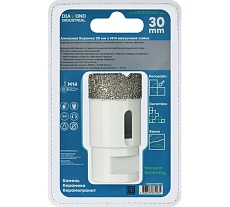 Сверло алмазное по керамограниту 30 мм, M14 на УШМ Diamond Industrial DIDKVP30M14