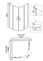 Душевой уголок Niagara Nova NG-6606-08 90x90 прозрачный, хром