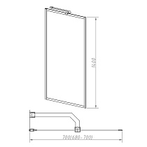 Шторка для ванны Vincea VSB-41700CLB 70x140 черный, прозрачное