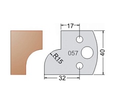 Нож мультисистема HSS галтель и прямой R15 40x20x4 мм Dimar 3305740