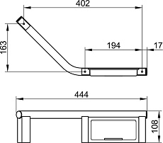 Поручень Keuco Plan 14909011037 правый, хром