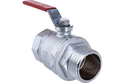 Шаровый кран Gekon хромированный с вн./нар. резьбой 1 1/4", ручка-рычаг GK 554L 114