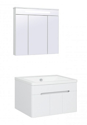Мебель для ванной Руно Парма 75 см 3 дверцы белый