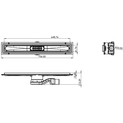 Душевой лоток Timo Basic BLPG-65 S50R 65 см с решеткой сталь, под плитку