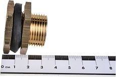 Штуцер для врезки в бочку 1/2&quot; ВР х 3/4&quot; НР + уплотнитель, 2 шт HG 1649809