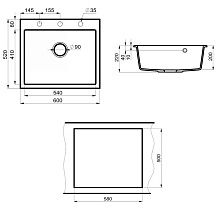 Кухонная мойка Point Бинга PN3003B 60 см черный