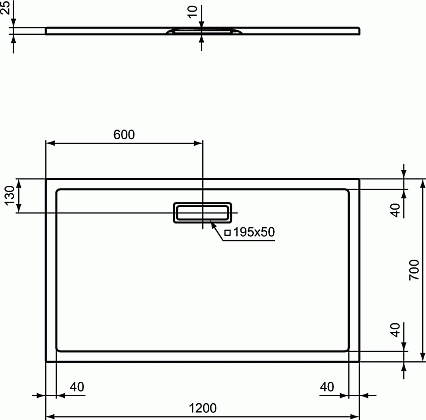 Поддон для душа Ideal Standart Ultra Flat New 120x70, белый матовый