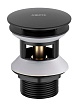 Донный клапан Aquatek AQ6002MB с переливом, Push-open, черный матовый