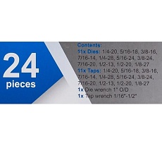 Набор метчиков и плашек Scheppach дюймовый 24 предмета (1/4, 5/16, 3/8, 7/16, 1/2) Sch-M024-2(64901)