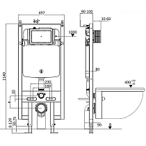 Комплект Weltwasser 10000006598 унитаз Erlenbach 004 GL-WT + инсталляция + кнопка Amberg RD-WT