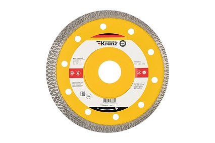 Диск алмазный отрезной ультратонкий (125x22.2x1.4x10 мм) Kranz KR-90-0141