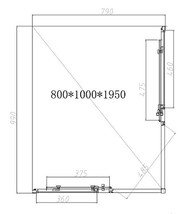 Душевой уголок Vincea Slim-N VSS-4SN8010CL 100x80 хром, стекло прозрачное