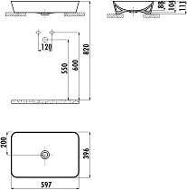 Раковина Creavit Ultra UL060-00SM00E-0000 60 см черный матовый