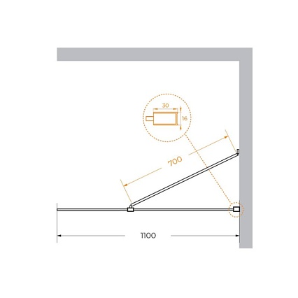 Душевая перегородка Cezares LIBERTA-L-1-TB-110-BR-NERO 110x195 бронза, профиль черный