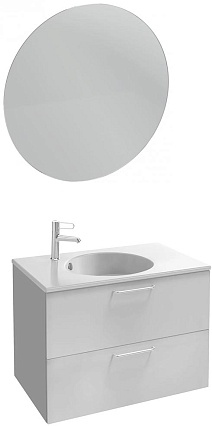 Мебель для ванной Jacob Delafon Odeon Rive Gauche 80 см, белый блестящий, ручки хром