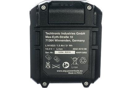 Аккумулятор L1415G3 (14.4 В; 1.5 А*ч; Li-Ion) AEG  4932451096