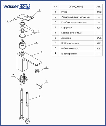 Смеситель для раковины WasserKRAFT Alme 1503