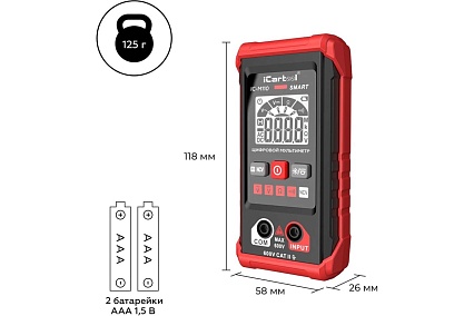 Цифровой смарт мультиметр iCartool с подсветкой экрана CATII 600V IC-M110