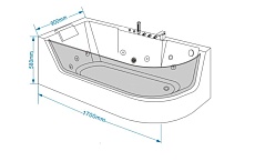 Акриловая ванна Grossman Cristal GR-17000-1L 170x80 с г/м левая