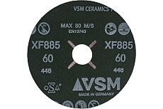 Керамический фибровый диск со шлицами XF885 (50 шт, 125х22 мм, P60) VSM 000704