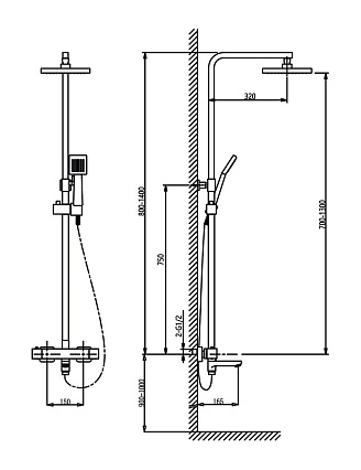 Душевая стойка Timo Tetra-Thermo SX-0169/00 хром