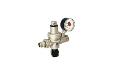 Подпиточный клапан Uni-Fitt НВ 1/2&quot; с редукционным соединением и манометром, никелированный 290B2000