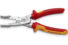 Инструмент для зачистки гармонизированных европейских кабелей Knipex из закаленной стали, хром, двухкомпонентные диэлектрические ручки KN-1376200ME