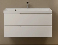 Тумба с раковиной AQUAme S3 100 см белый глянец