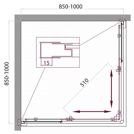 Душевой уголок BelBagno Unique 85/100x85/100 прозрачный