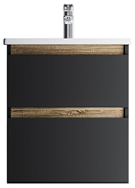 Тумба с раковиной Am.Pm X-Joy 55 см подвесная, черный матовый