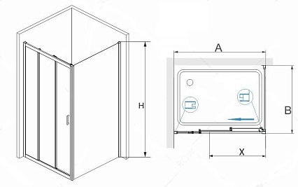 Душевой уголок RGW Passage PA-73P 90x80, прозрачное