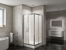 Душевой уголок BelBagno DUE-A-2-90-C-Cr 90x90 прозрачный, хром