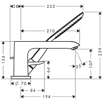 Смеситель для ванны Hansgrohe Metris 31190000 внешняя часть