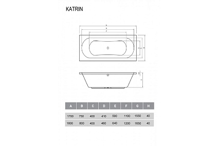 Акриловая ванна Relisan Katrin 180х80 см Гл000026033