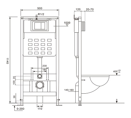 Инсталляция для унитаза Abber AC0105