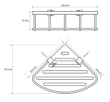 Полка Bemeta Cytro 146208386 26 см угловая, черная