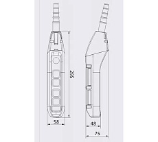 Пульт управления OCALIFT 4 кнопки М5 2 скорости, стоп, ключ, IP55 TNHA1-62FYS