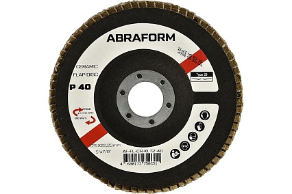 Круг лепестковый FlapLine CR, 125 мм, P40, угловой ABRAFORM AF-FL-CR-KLT2-40
