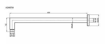 Кронштейн для душа AQUAme AQM8704BG золото шлифованное
