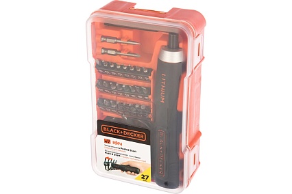 Аккумуляторная отвертка Black&Decker + 27 насадок BD40K27-RU