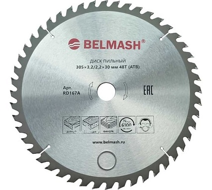 Диск пильный 305x3.2/2.2x30 мм, 48T Белмаш RD167A