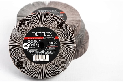 Круг лепестковый радиальный универсальный 125x20 мм, М14, Р80 TOTFLEX 4631163848046