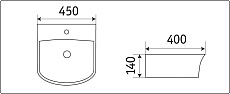 Раковина CeramaLux N78369А 45 см