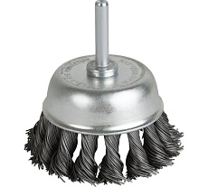 Щетка чашечная плетеная с хвостовиком 75 мм, проволока - INOX 0.50 мм DeBever DB80163417