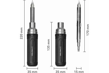 Отвертка с трещоткой Trotec 9-в-1 4660000001