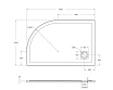 Поддон для душа BelBagno TRAY-MR-UNO-RH-120/80-550-35-W-L-NO 120x80 четверть круга, левый, накладка черный