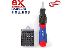 Реверсивная отвертка WORKPRO 6-скоростная с двойным приводом 32 насадки WP221055